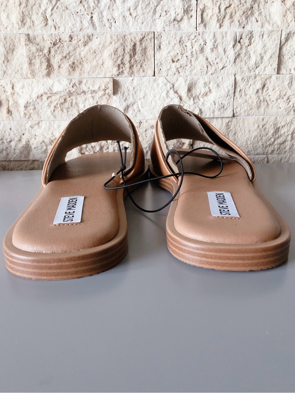 Steve Madden Leather Slide Mules Tan women’s sandals size 11 - Picture 8 of 13